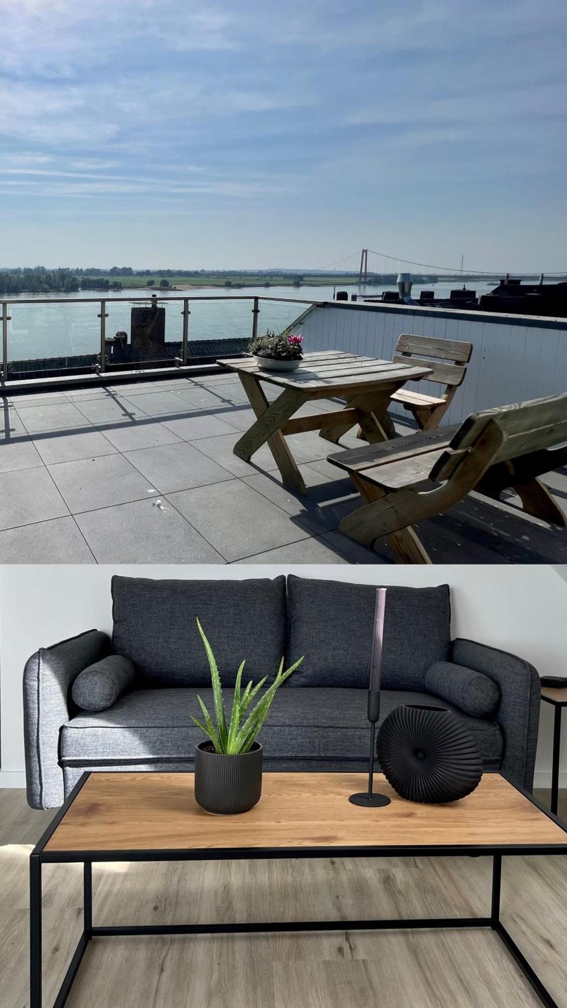 Panorama - Exklusives Apartment An Der Promenade Mit Dachterrasse & Rheinblick Emmerich Exteriör bild